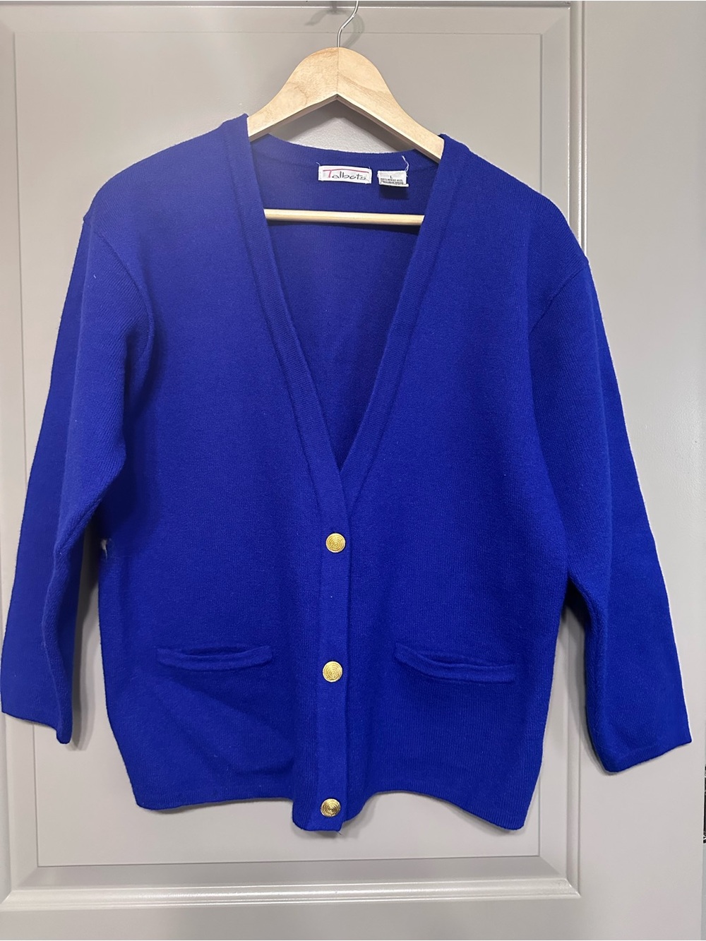 Talbots Cobalt Blue V-Neck Button Front Cardigan